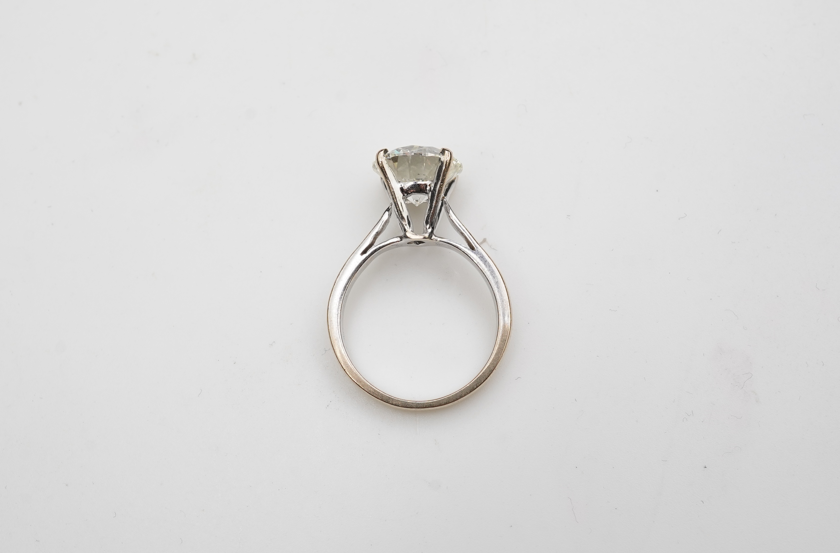 A diamond solitaire ring